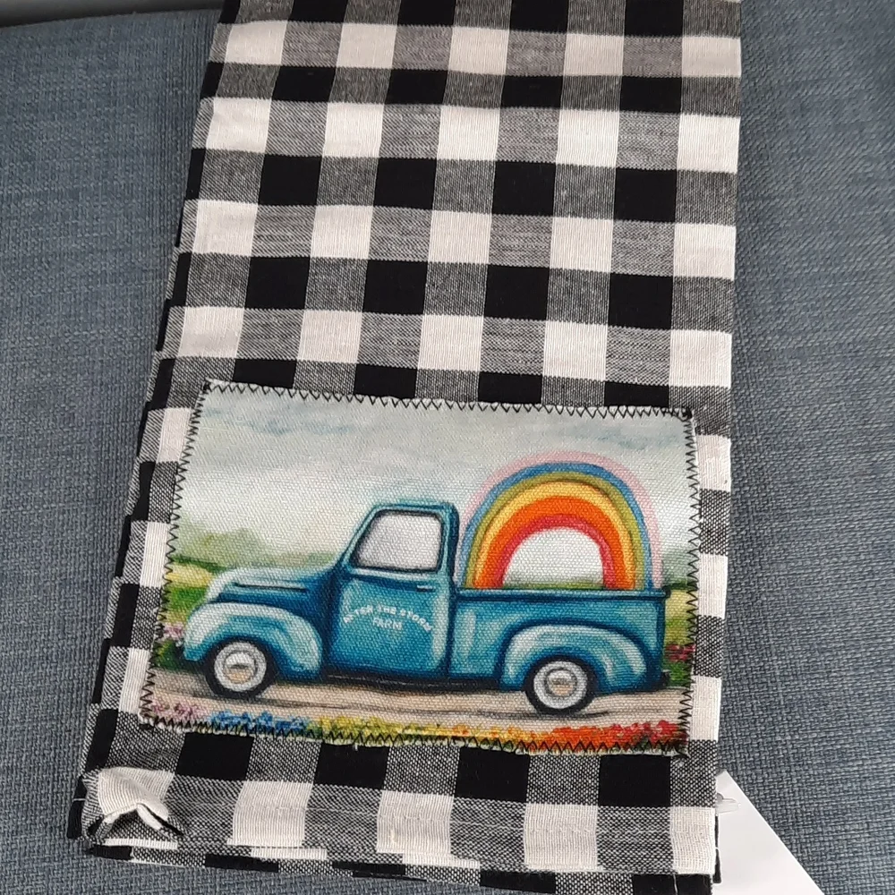 Buffalo Check Kitchen Dish Towel Wooden Spoon Home Sweet Home Wall Sign Friend
